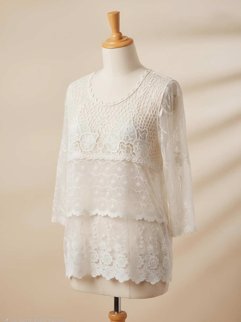 Ivory Lace Layered Blouse